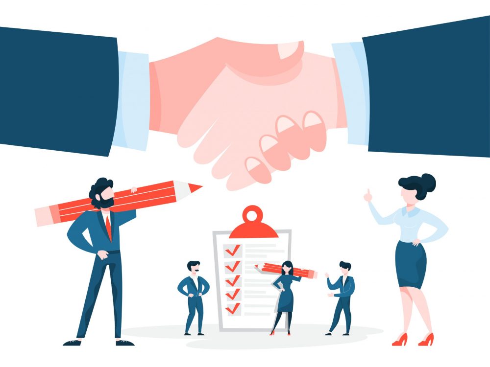 Join Find support service illustration of handshake